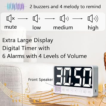 Digital Kitchen Timer - 7.1 Extra Large Display LED Countdown Timer