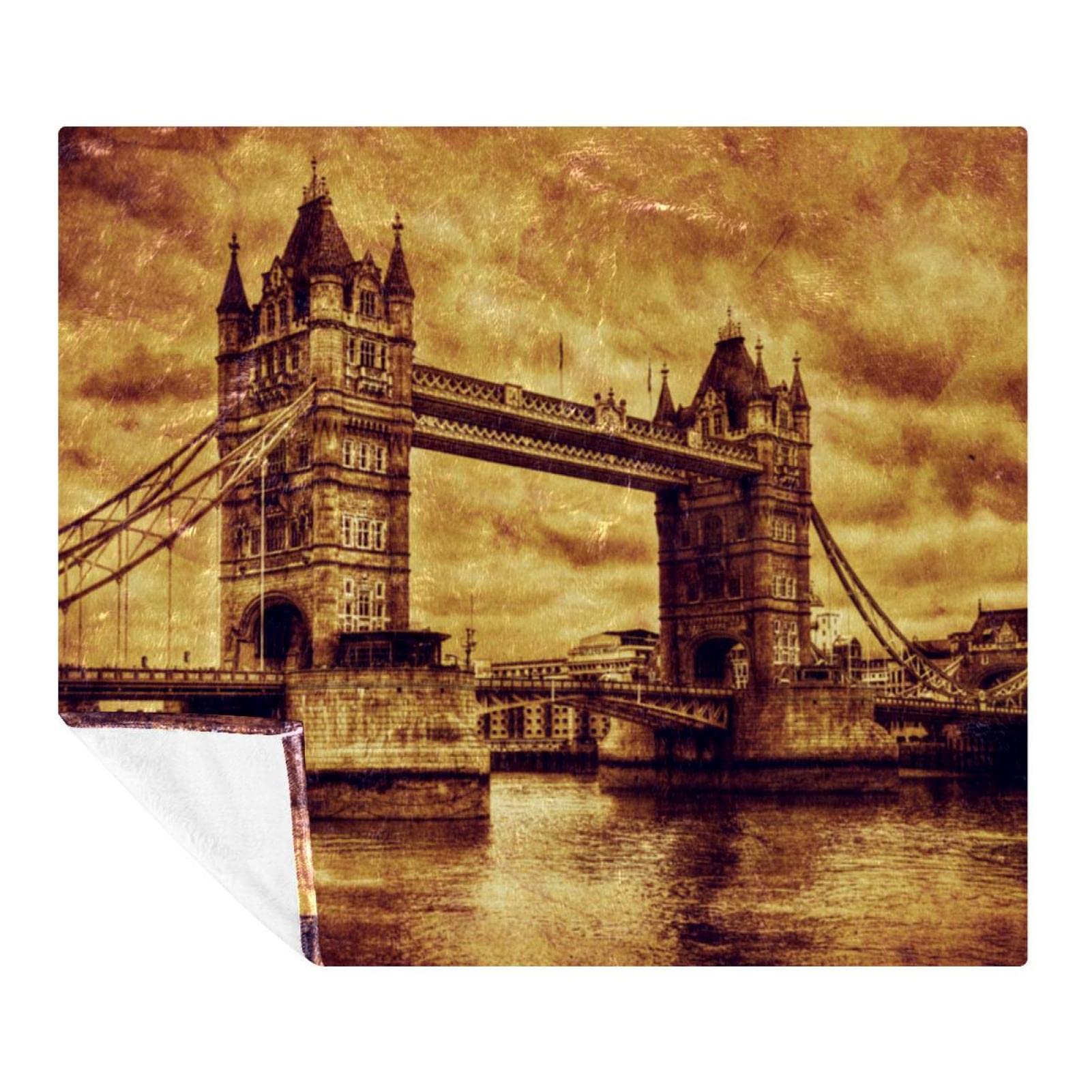 Couverture Polaire Tower Bridge Londres anti-froid pour Canapé et Lit