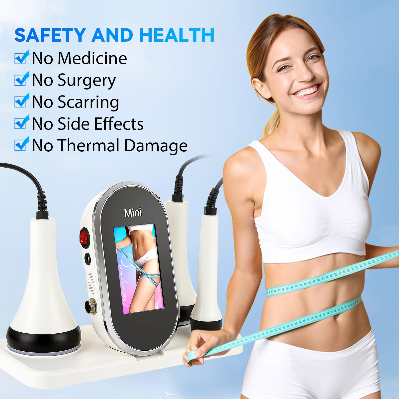 40 K Massaggiatore Anti Cellulite Apparato dimagrante, Lipocavitazione Radiofrequenza 4 in 1, Corpo dimagrante macchina, Macchina di bellezza del viso, per il viso, i braccia, l'addome (B-3 in 1)