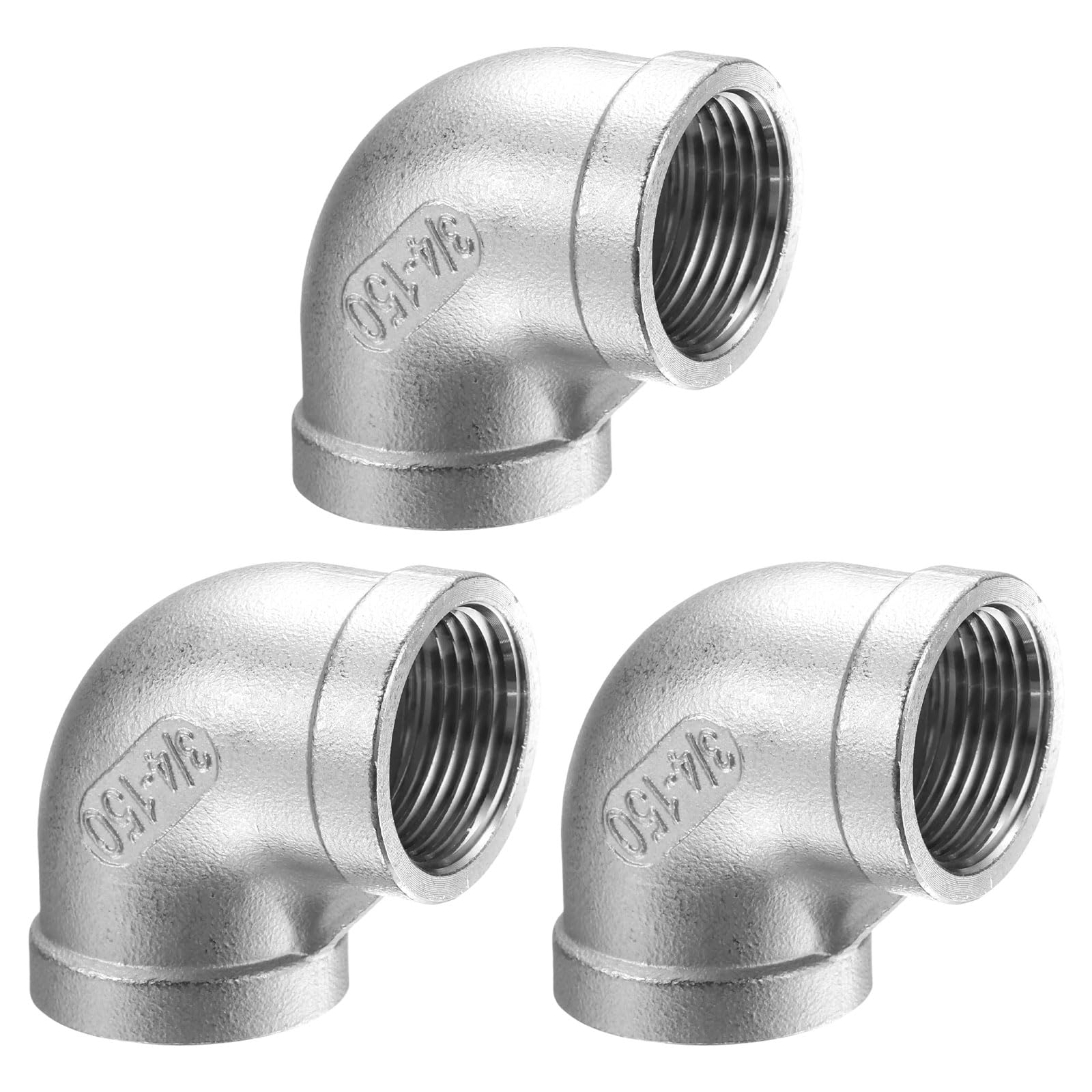 Codo acero inoxidable 304 hembra NPT 3/4 para tubo de PVC y manguera de aire