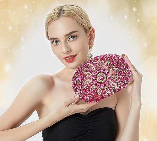 Miniatura 5 de Bolsos de mano para mujer, bolso de noche con diamantes de imitación, bolsos brillantes de cristal para fiesta de boda