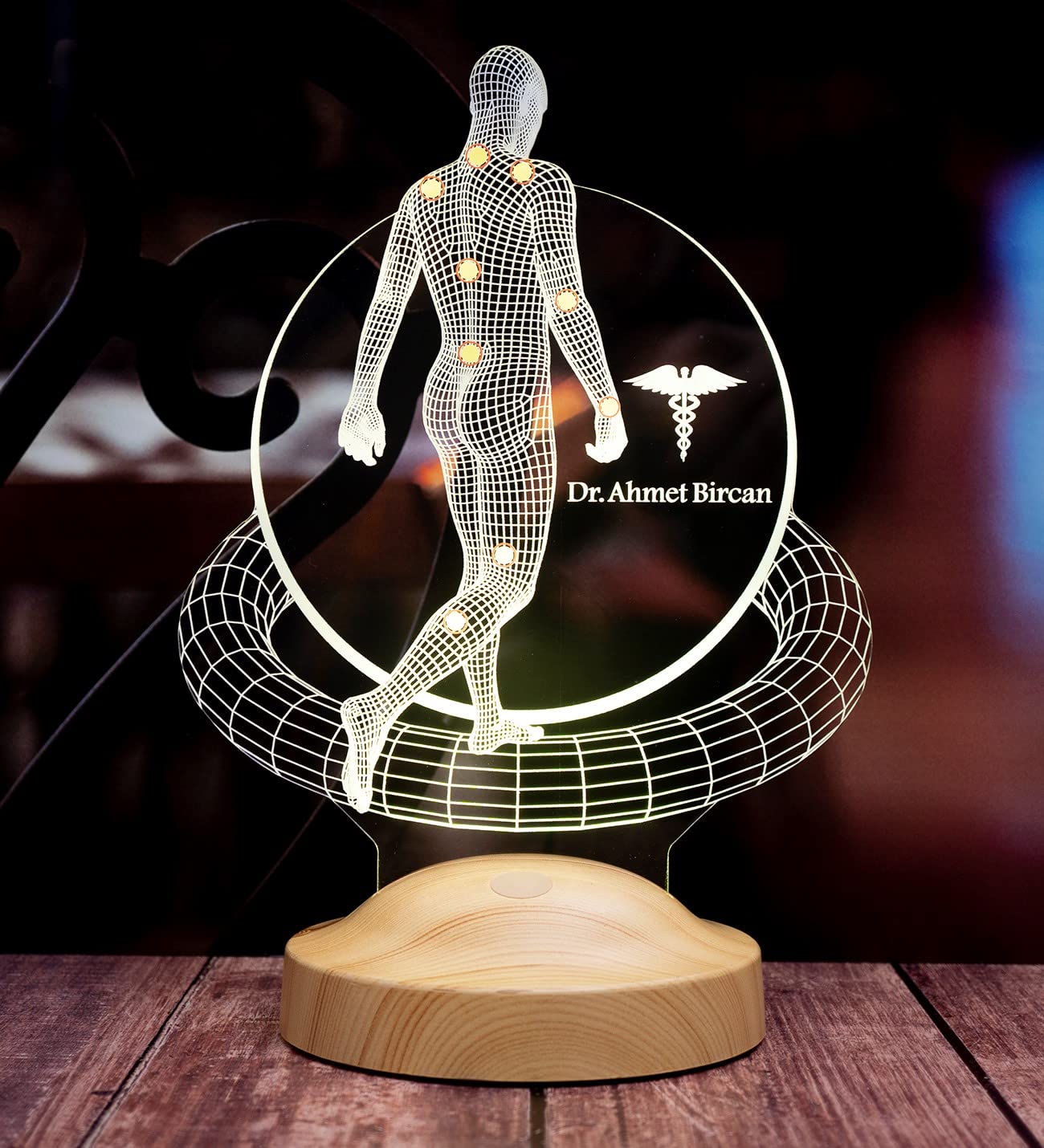 Sevgilambası Fizik Tedavi Doktoru, Fizyoterapist, Ortopedi Doktoru Hediyesi 3D Led Lamba