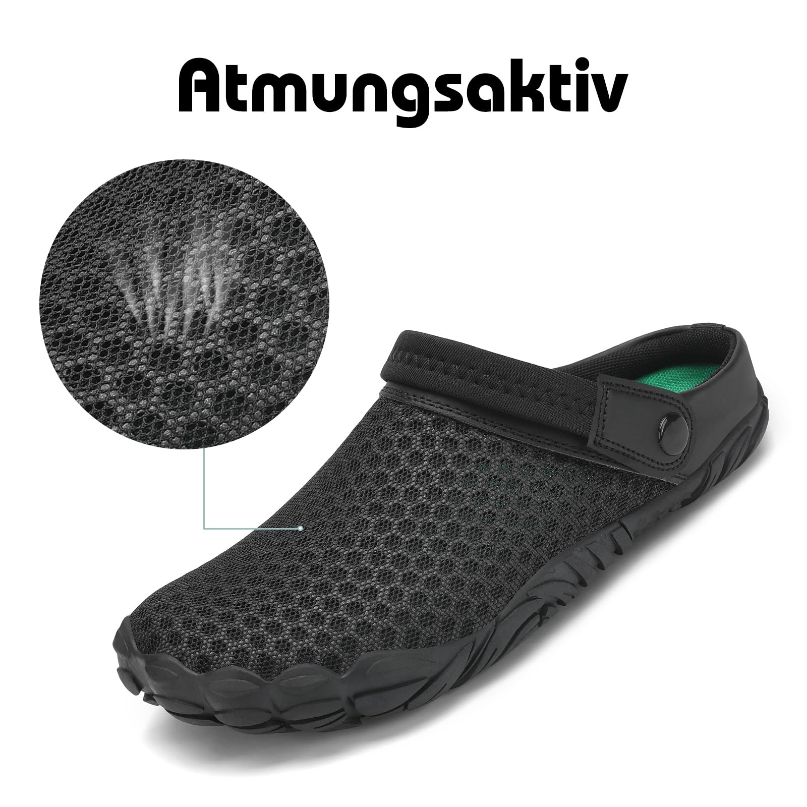 Mishansha Clogs Herren Barfuß Gartenschuhe Damen Gr.36-48 | Sommer Pantoletten, Unisex Hausschuhe, Atmungsaktiv, Leicht