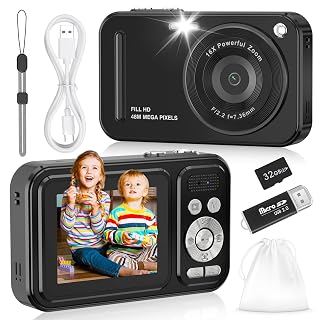 Digital Camera for Kids, WITYEAH 48MP FHD 1080P Point and Shoot Digital Cameras with 16X Zoom Anti-Shake, Compact Portable Cameras for Photography, for Boys Girls Teens Beginners - Amazon product rated Grade C