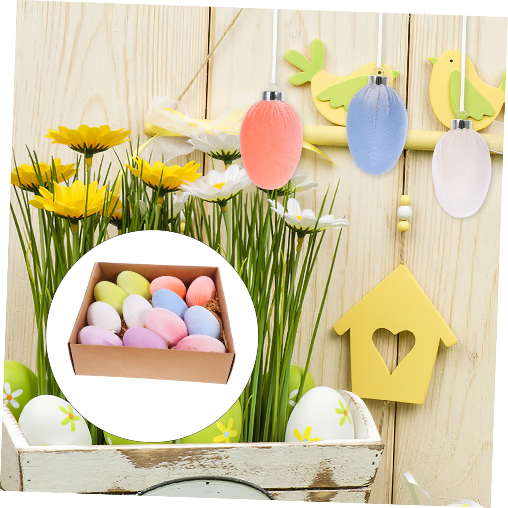 Alipis STK Ostereier Osterei-Dekorationen Ostern-anhänger Ostern Hängende Türverzierung Festival-Szene Hängende Deko-stütze Eiförmiger Türanhänger Festliche Einrichtung Plastik