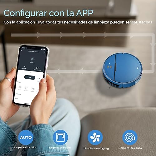 Miniatura 5 de Robot aspirador y trapeador combinado, robot aspirador 2 en 1 con WiFiApp, aspiradoras robóticas inteligentes con fuerte succión, horario, carga