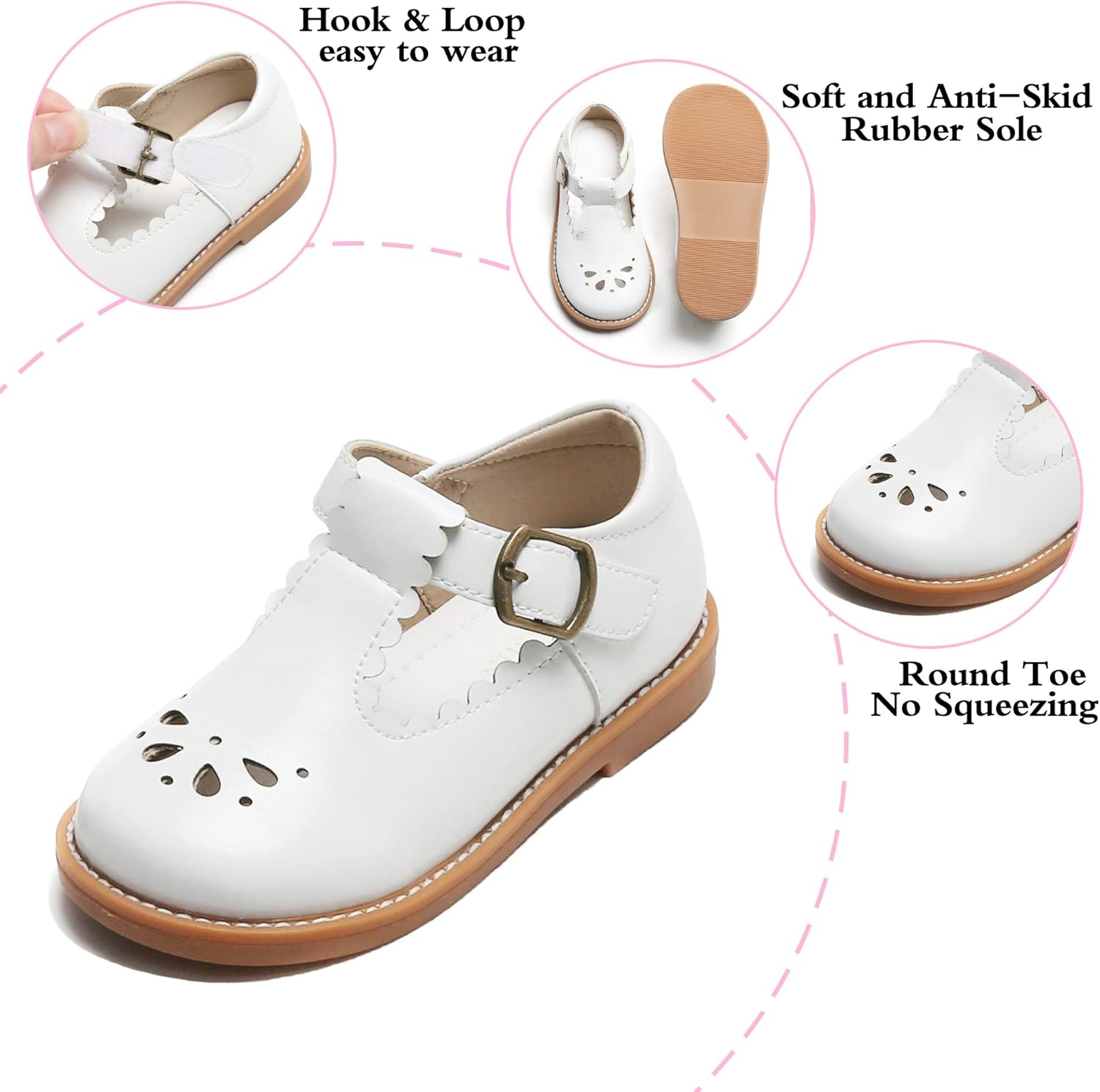 Toddler Girl Mary Jane Dress Shoes-Little Girl School Uniform Shoes for Wedding Party - Image 4