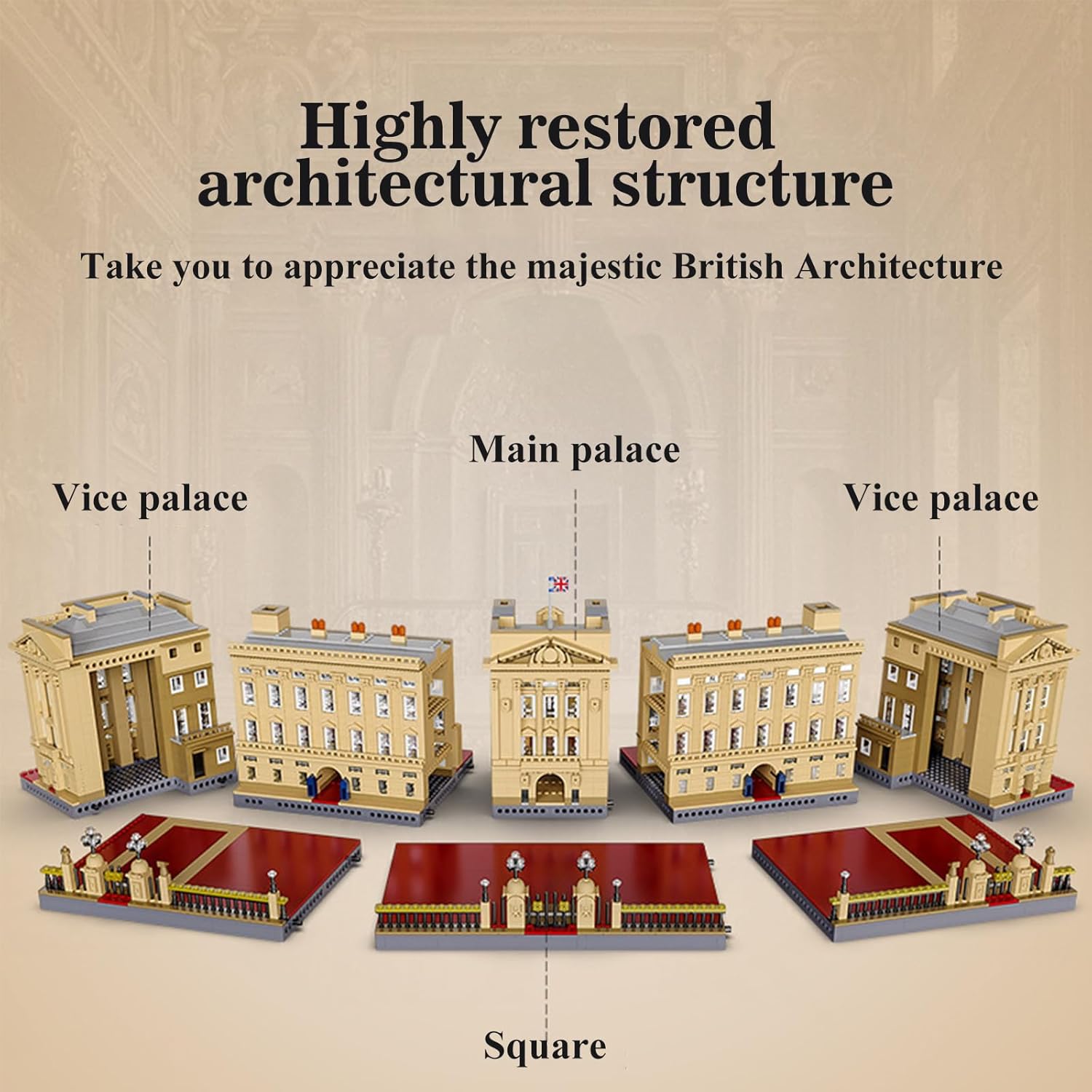 Buckingham Palace Building Blocks Set, 5604 Pieces 1:100 Scale British Landmark London Square Houses Architecture Model, Large-Sized Palace Construction Toy for Adults & Teens 14+