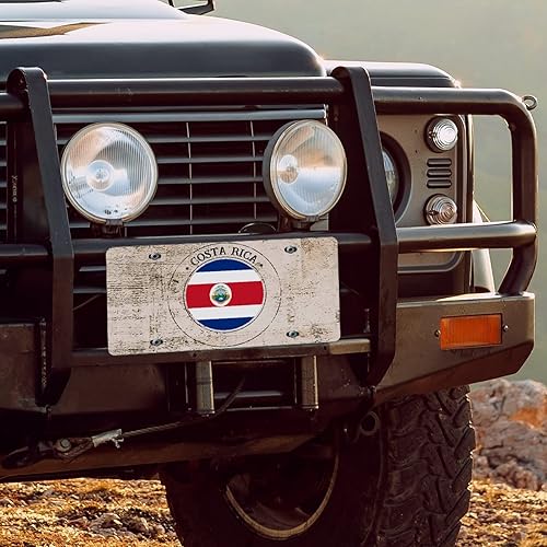 Miniatura 3 de Placa de matrícula frontal con bandera de Costa Rica, bandera nacional, placa frontal decorativa de automóvil de 6 x 12 pulgadas, recuerdo de la