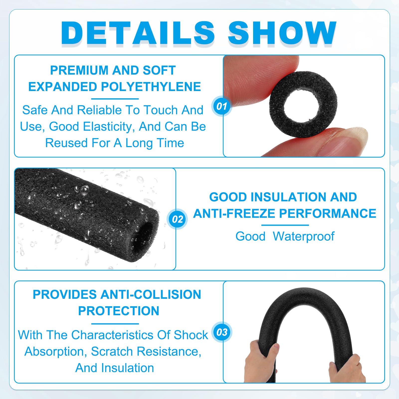 PATIKIL 2 Pcs Pipe Insulation Foam Tube - Image 3