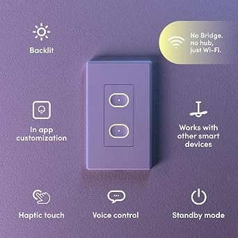 LIFX Smart Switch, in-Wall Wi-Fi Smart Touch Switch (White)