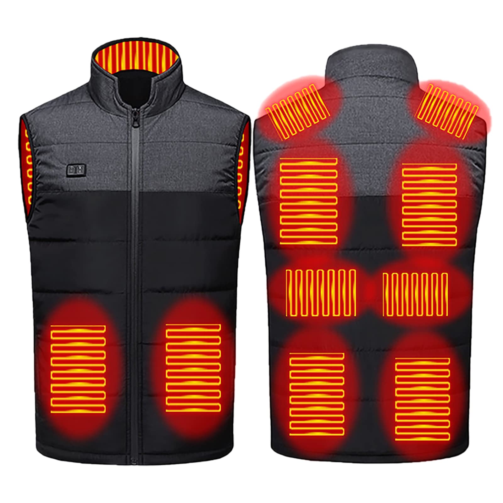 Invernale Gilet Elettrico Riscaldato Lavabile Giacca Riscaldabile per Caccia Moto Escursionismo e Campeggio (Non Include la Batteria)
