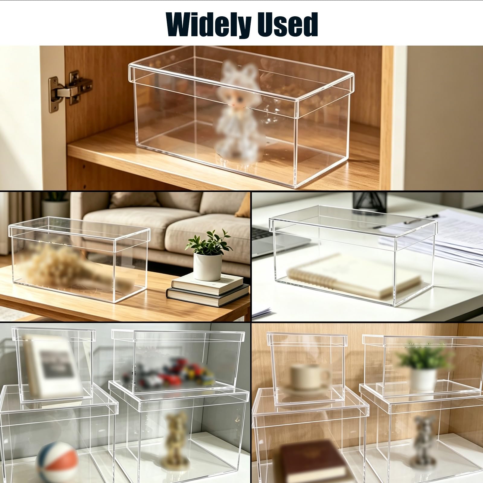 Vitrina metacrilato Vitrina De Cubo De Acrílico con Tapa, Caja Multifuncional De Acrílico con Tapa Extraíble De 10, 15, 20, 25, 30, 35, 40, 50 Y 60cm De Largo(8x6x8inch/20x15x20cm)