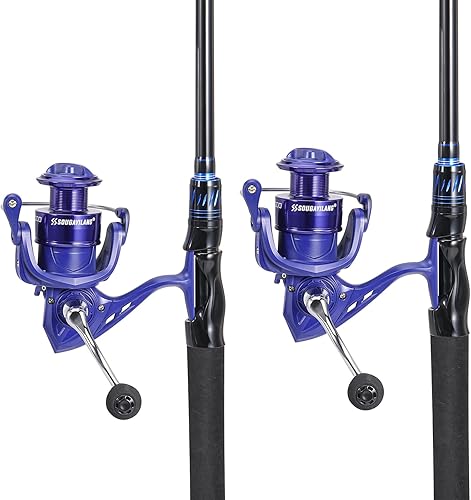Miniatura 2 de Sougayilang Combos de carrete de caña de pescar, poste ligero de dos piezas con alta velocidad suave y potente engranaje de fundición y giro