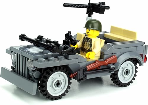 Battle Brick WW2 4 x 4 Conjunto personalizado de vehículos utilitarios
