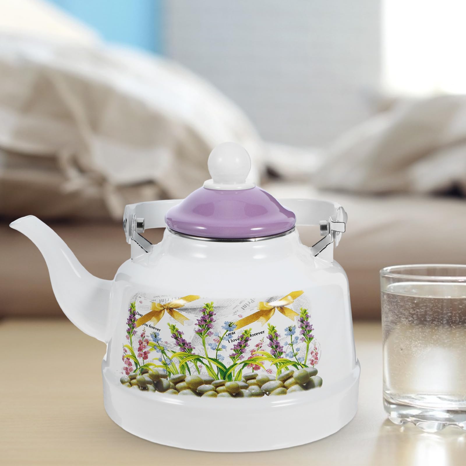 Hervidor de Esmalte Retro 1, 7 L para Cocina de Inducción y Eléctrica