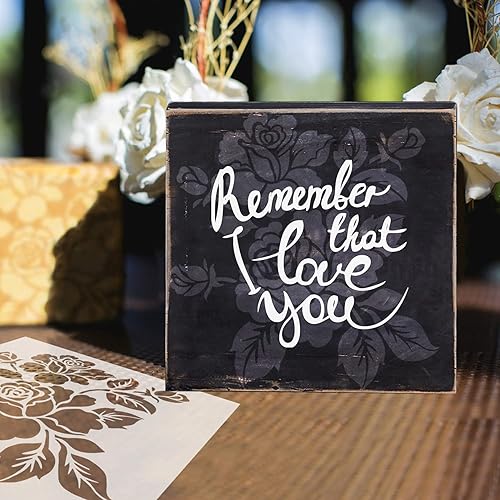 Miniatura 3 de GSS Designs Bloom Rose Stencils - Juego floral para pintar paredes y muebles de tela, lienzo de madera, plantillas de flores reutilizables, 12 x 12