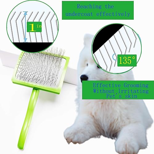 Miniatura 2 de Cepillo para perros de pelo largo, caniches, garabatos dorados, cepillo para perros grandes, cepillo de alambre para aseo de mascotas y deshedding