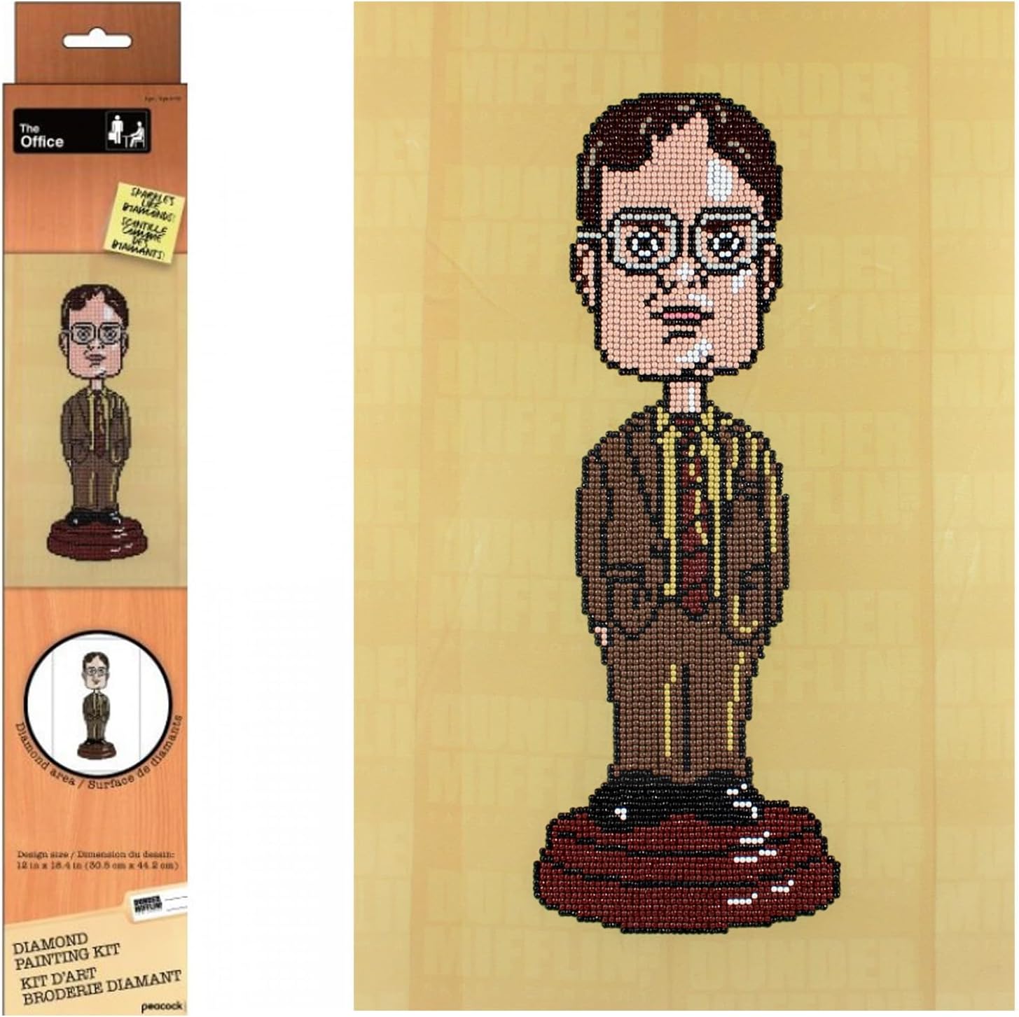 Camelot Dotz Diamond Art Kit 12"X18.4"-NBC, Dwight Bobblehead Multi