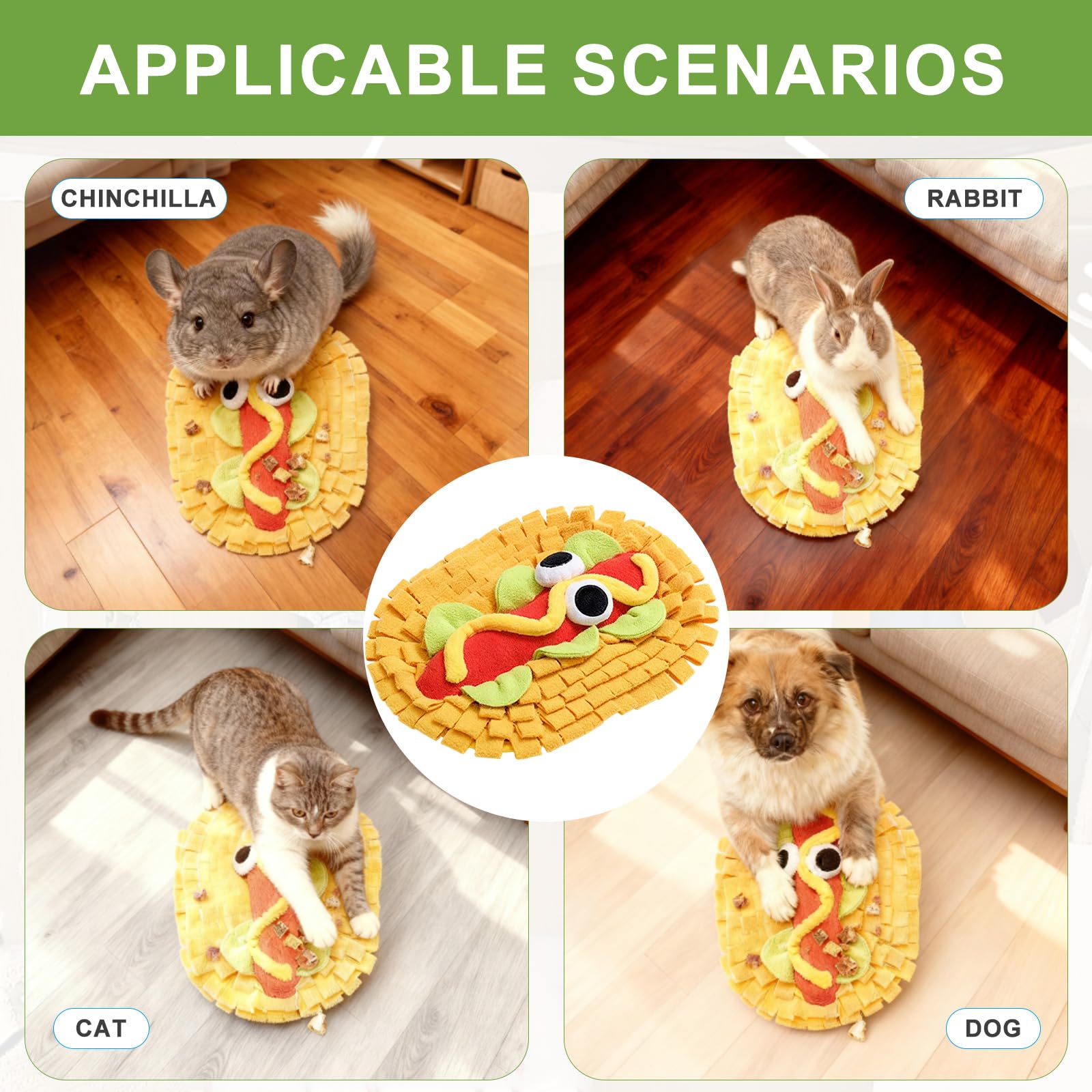 Tappeto Olfattivo Cane,Giochi Interattivi per Cani Lavabile In Pile,Tappetino Olfattivo per Cani Antiscivolo Taglia Piccola e Media,Addestramento Cognitivo,Somministrazione Lenta Bocconcini
