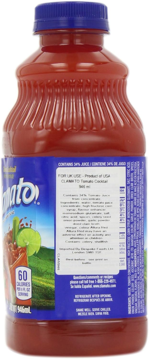 Clamato juice nutritional information