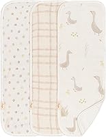 Vista 17 de Crane Baby Paños de muselina para bebé, paño ligero y absorbente para eructos, medusas de vida marina, juego de 3, 7" x 20", esenciales para bebé