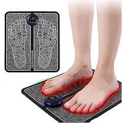 Massageador de Pé EMS Recarregável por USB, Estimulador Elétrico dos Pés, Melhora a Circulação, Relaxa a Rigidez dos Músculos, Alivia a Dor nos Pés e Nas Pernas
