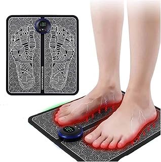 Massageador de Pé EMS Recarregável por USB, Estimulador Elétrico dos Pés, Melhora a Circulação, Relaxa a Rigidez dos Músculos, Alivia a Dor nos Pés e Nas Pernas