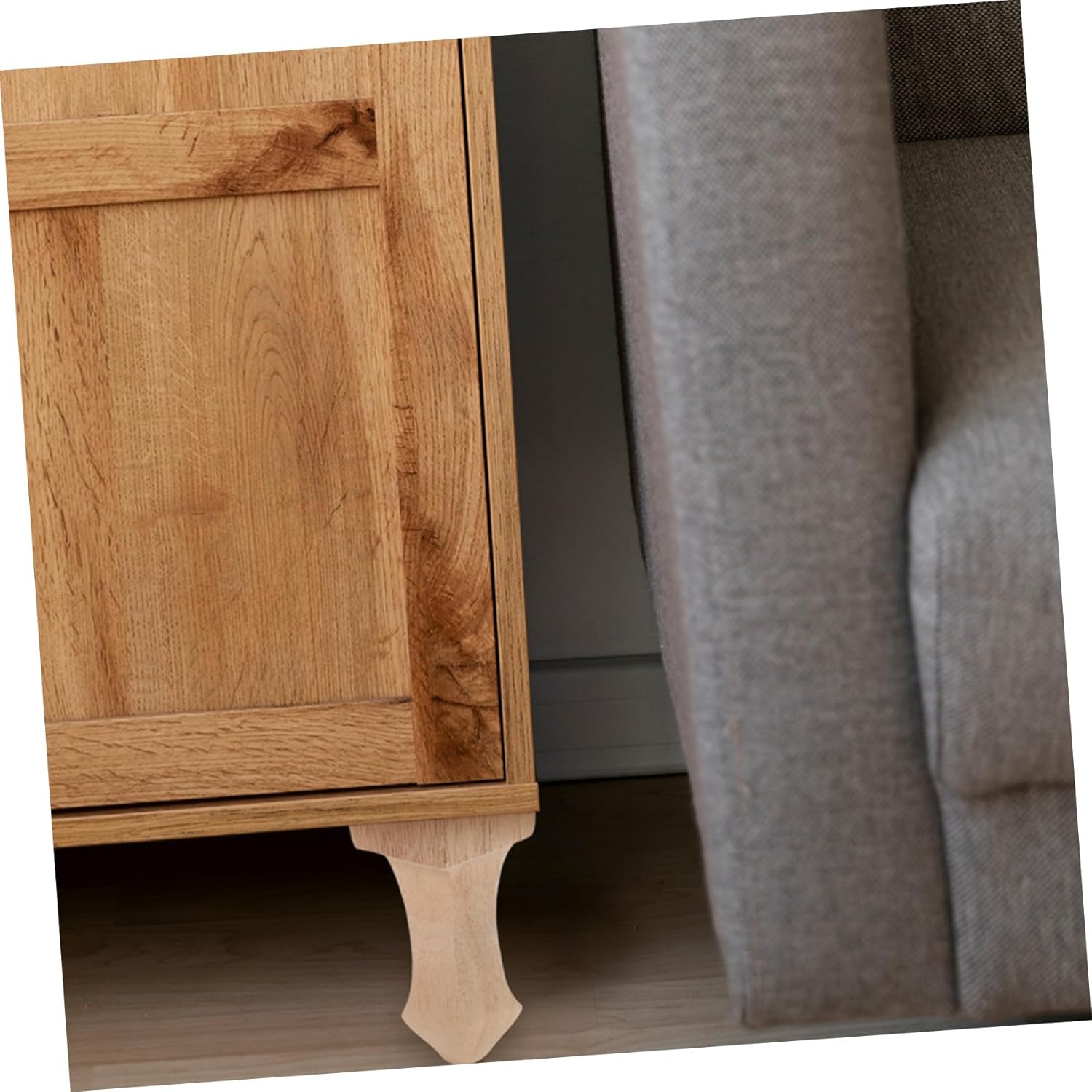 Uonlytech 4Pcs Solid Wood Furniture Legs Elegant European Style Carved Replacement Feet for Coffee Table Cabinet Bedside Table Easy Installation Furniture Legs