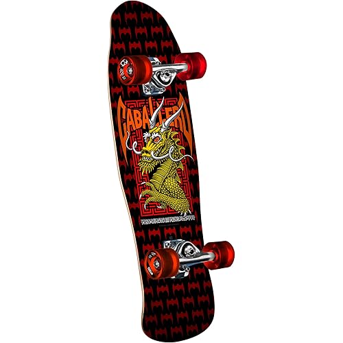 Powell Peralta Mini Steve Caballero Street Dragon Skateboard Cruiser Complete, Black/Red, 8.0" x 29.5"
