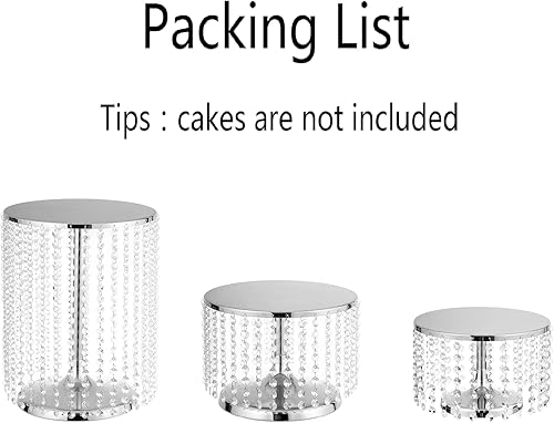 Miniatura 13 de Soporte redondo de metal para tartas con colgantes y cuentas de cristal, 12 pulgadas, soporte de decoración de pasteles dorado para mesa de postres