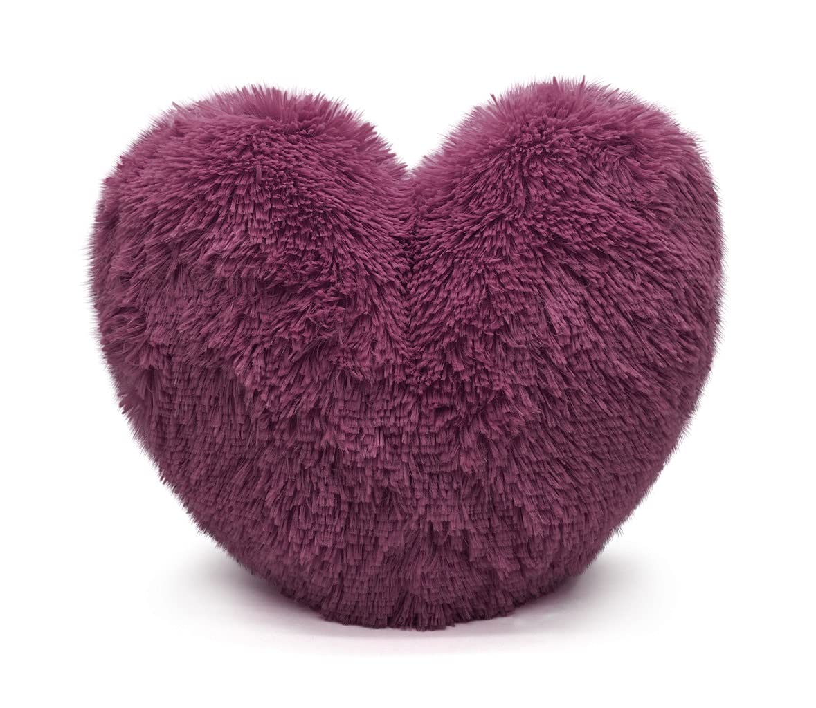 Homes-Linen Plum Teddy Cuddles Heart Shape 3D Fleece Filled Cushion Soft Comfortable Warm & Cozy Home Decor Size 38Cm 100% Polyester Teddy Heart Cushion (Plum)