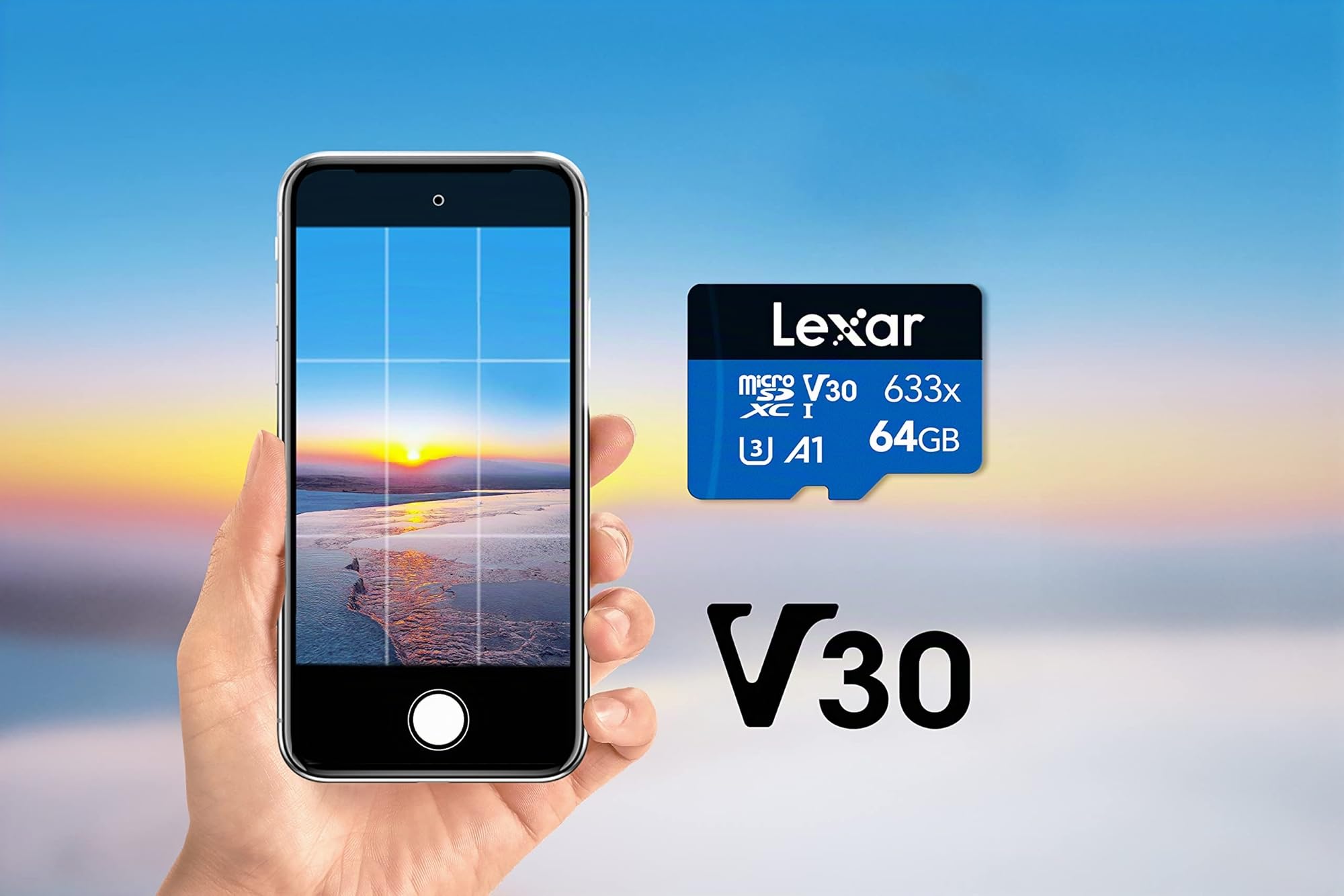 Lexar 633x Tarjeta Micro SD 64GB, Tarjeta Memoria microSDXC UHS-I sin Adaptador SD hasta 100 MB/s de Lectura A1, C10, U3, V30, Tarjeta TF para Smartphone, Tablet y Camara IP (LMS0633064G-BNNAA)