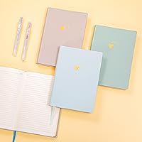Vista 10 de CAGIE Lined Journal Notebook for Women and Girls 256 Pages Cute Diary with Heart-Shaped Leather Journals for Writing A5 Soft Cover Notebooks for