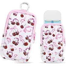 Hand Sanitizer Spray Case,Compatible with Popular Sanitizers,Zipper Pouch for Hand Sanitizer,Cute Fashion Accessories with Snap Hook for Glow Mist and Power Mist 1FL OZ,Suitable for OutdoorCherry
