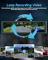 NHOPEEW 10,99" Visszapillantó Tükör 4K Első Kamerával - Vezeték Nélküli CarPlay & Android Auto - Éjjellátó Dupla Kamera WiFi FM Adóval 5