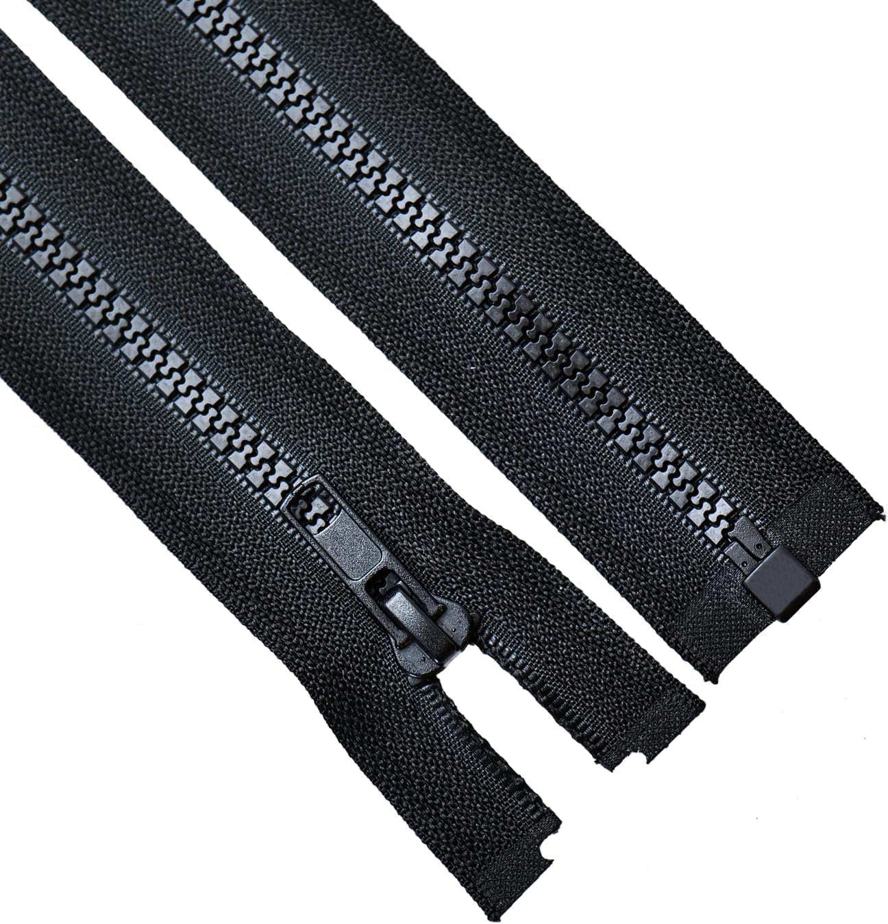 Sawoake #5 Pack of 2 99 cm Black Black Plastic Zipper for Sewing Jackets Coats Bags - DIY Sewing Accessories & Dressmaking Supplies