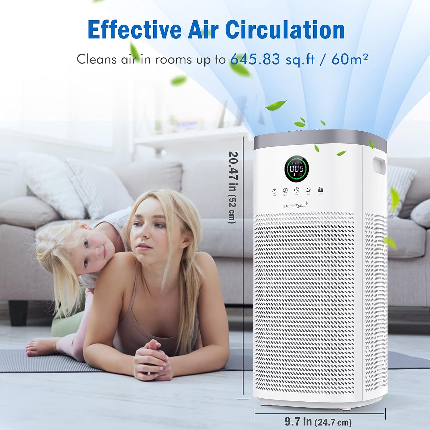 Air Purifier for Home Large Room, True HEPA Air Filter for Bedroom, Room Air Cleaner with PM2.5 Display, Auto Mode, Large Room Air Purifiers Capture 99.97% Allergies, Pets, Smoke, Pollen, Dust