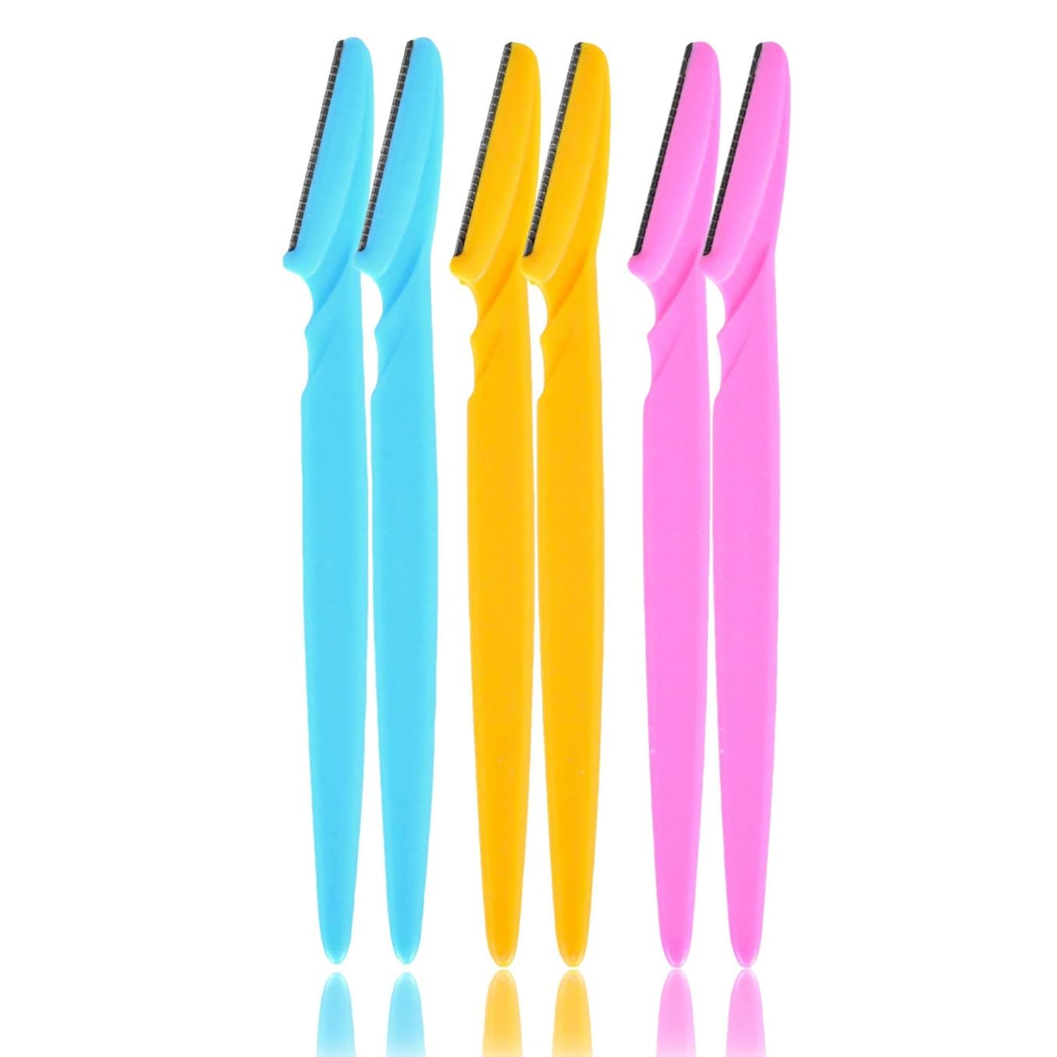 Eyebrow Razors, 6 Pack Dermaplane Razor Set for Shaving, Disposable Facial Hair Removal Tools for Men and Women, Dermaplaning Face Shaver Kit, Assorted Colors