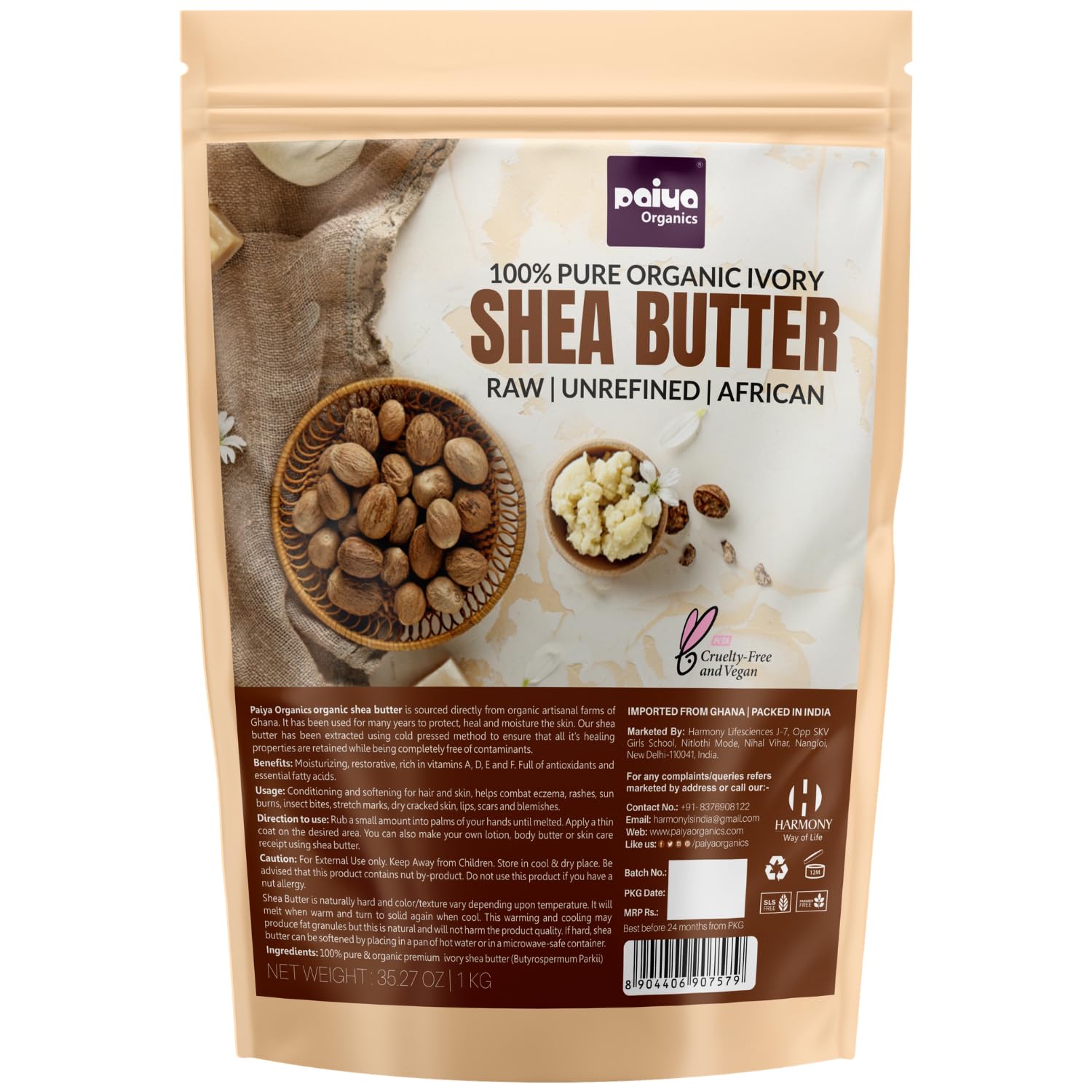 Raw Shea Butter Pack for Skin/Face & Hair (1kg)