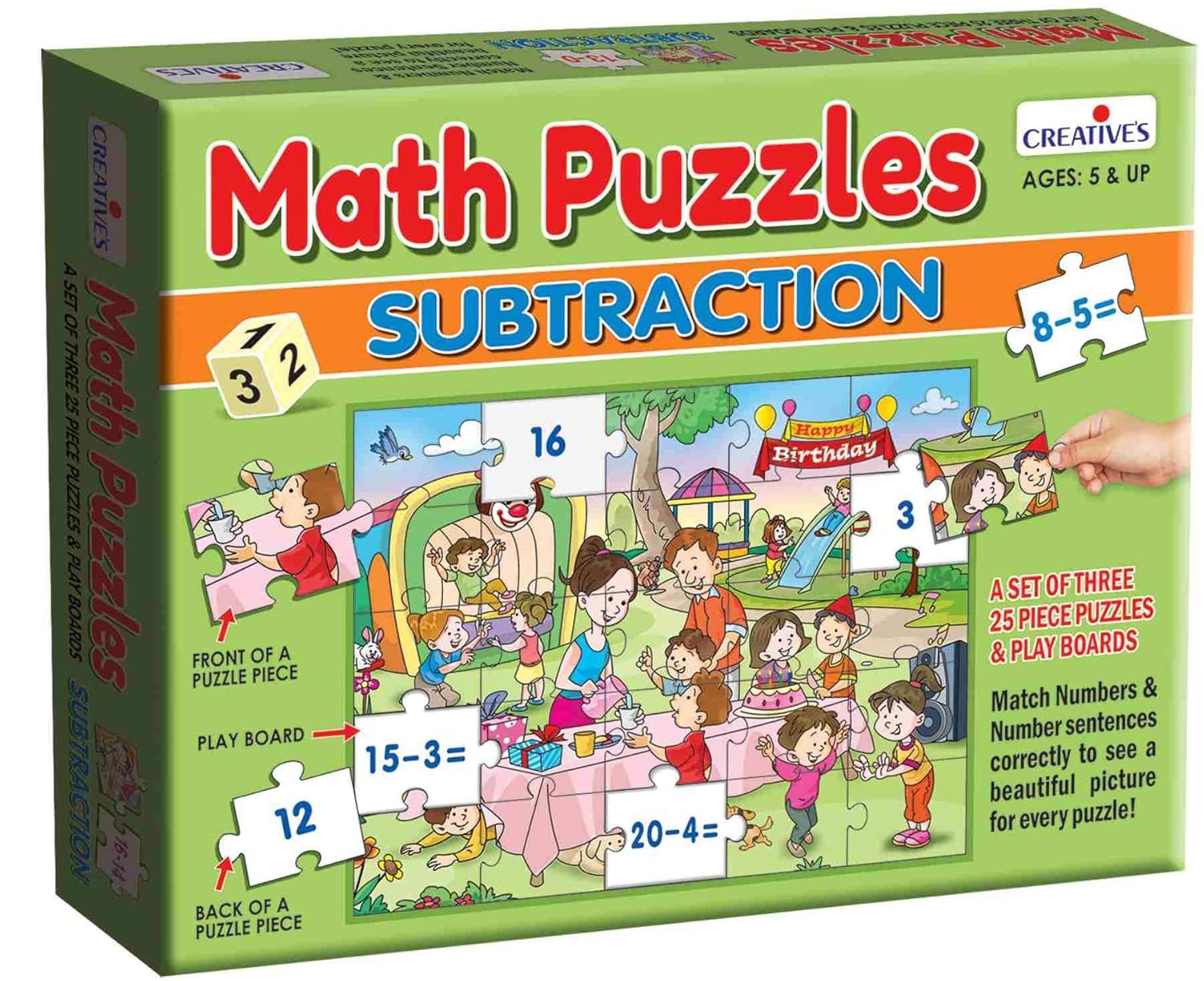 Creative's Math Puzzles - Subtraction | Learning & Educational | Jigsaw Puzzles & Board Games | Early Learning | Math Puzzles Series for Ages 5 &Up