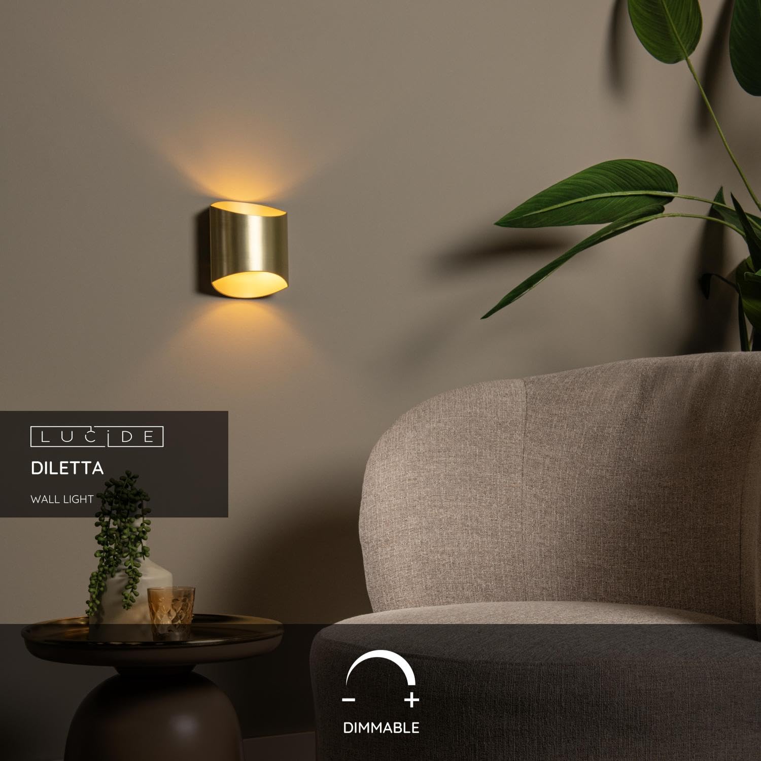 LUCIDE DILETTA - Wall Light - 1xG9 - Matt Gold/Brass, Matt Gold / Brass - Image 3