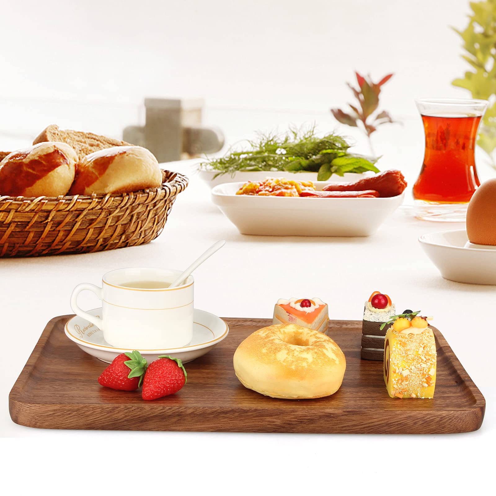 木製プレート サービングトレイ長方形木製サービングトレイ 3枚セット 野菜 果物 Amazon.co.jp: 木製長方形サービングトレイ オットマンバー用
