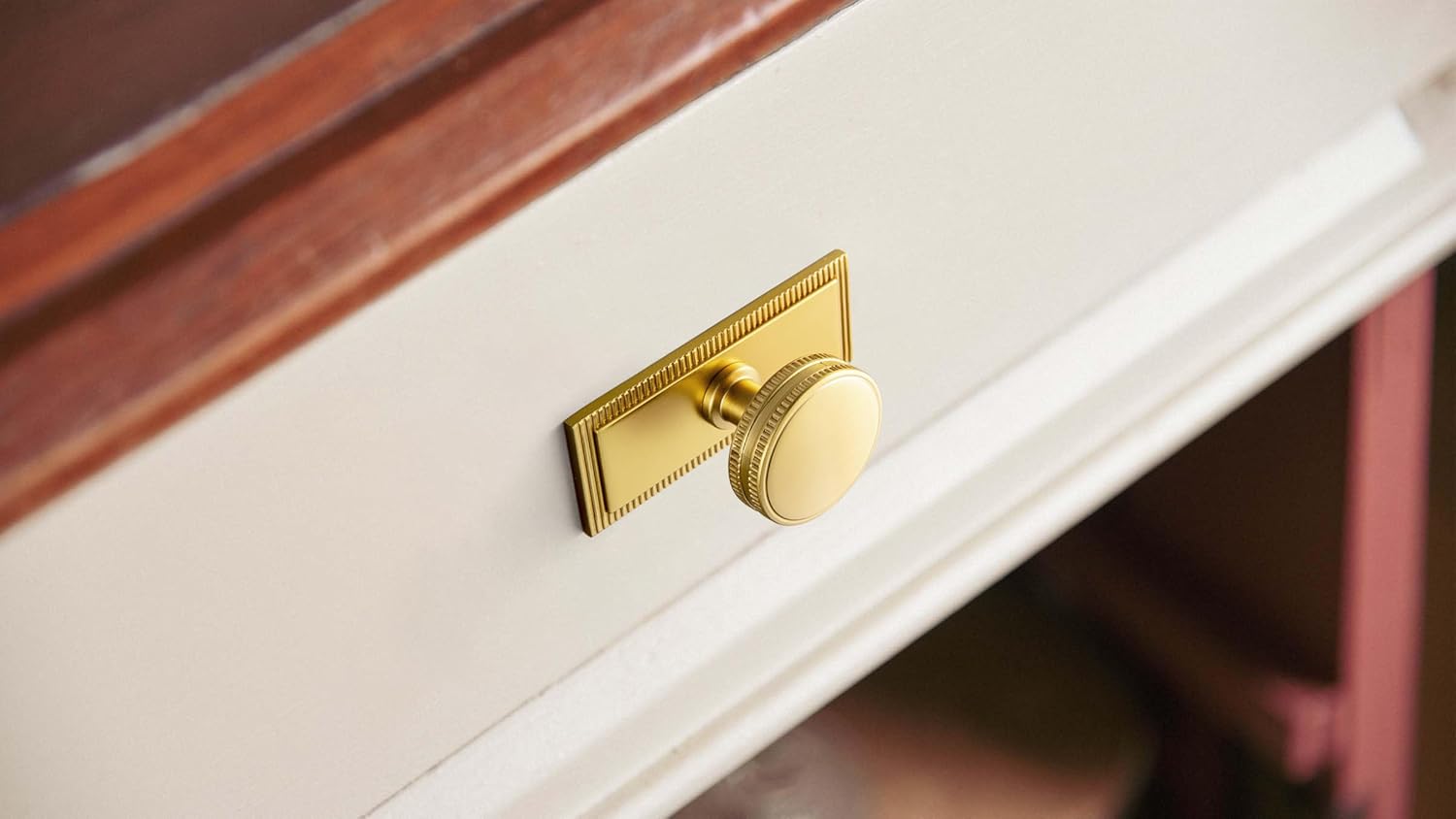 Goo-Ki 6 Pack Cabinet Knobs Brushed Gold Drawer Knobs Zinc Alloy Kitchen Hardware - Single Hole/Screw Bar Cabinet Pulls Drawer Handles,2182M-G022-LSJ