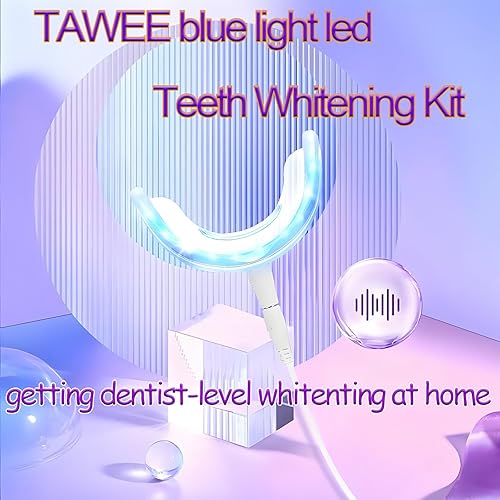 Miniatura 8 de TAWEE Kit de blanqueamiento dental seguro para dientes sensibles y esmalte con cable de luz aceleradora de blanqueamiento dental con 16 LED azules
