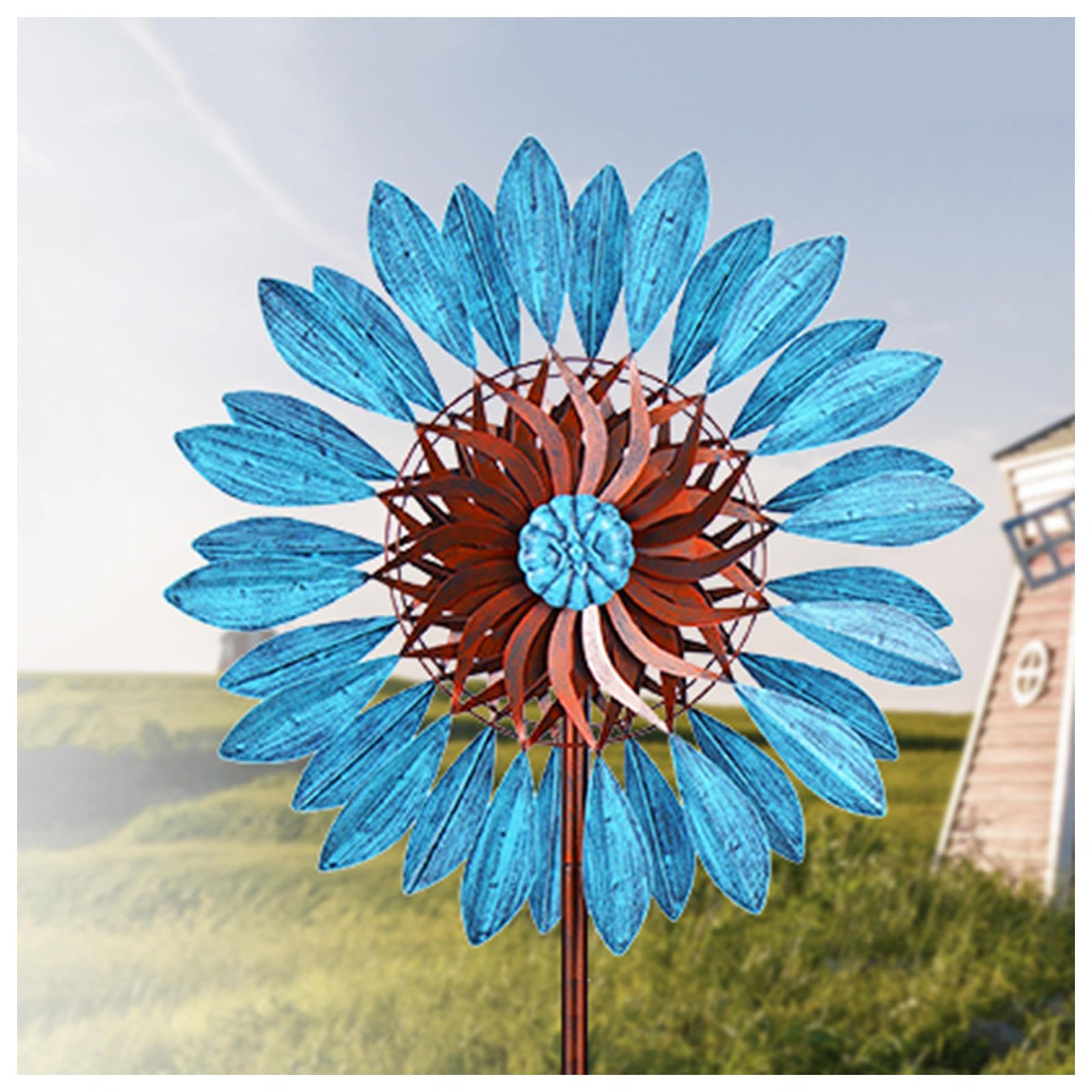 Metal Kinetic Wind Sculpture, 84in Wind Mills, Large Yard Metal Wind Spinner, for Garden Lawn Patio Yard