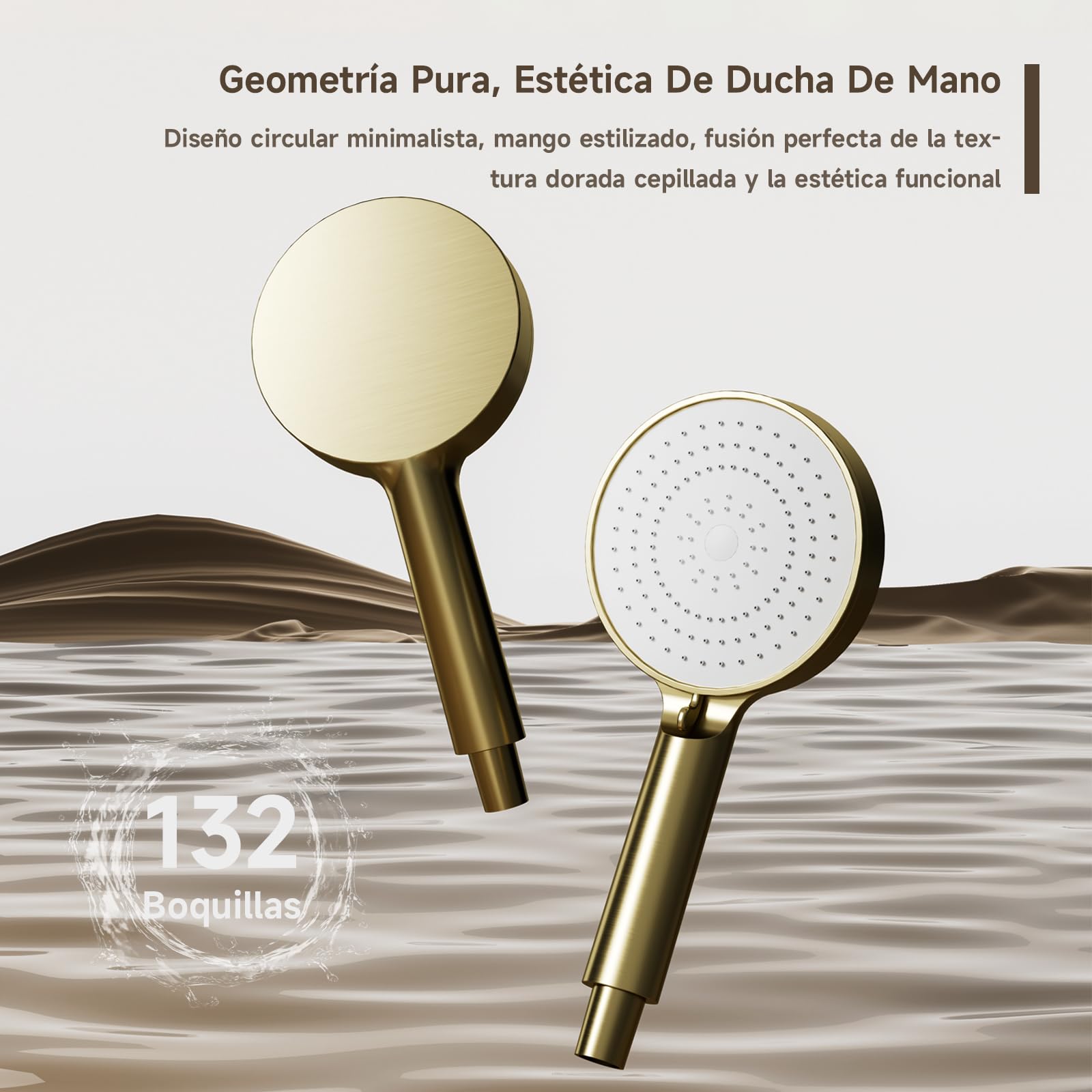 Columna ducha,Oro cepillado Columna de ducha termostática,Conjunto de columna de ducha 3 en 1 con cabezal de ducha de lluvia Grande de 260x260mm,Juego de ducha con cabezal de ducha de lluvia