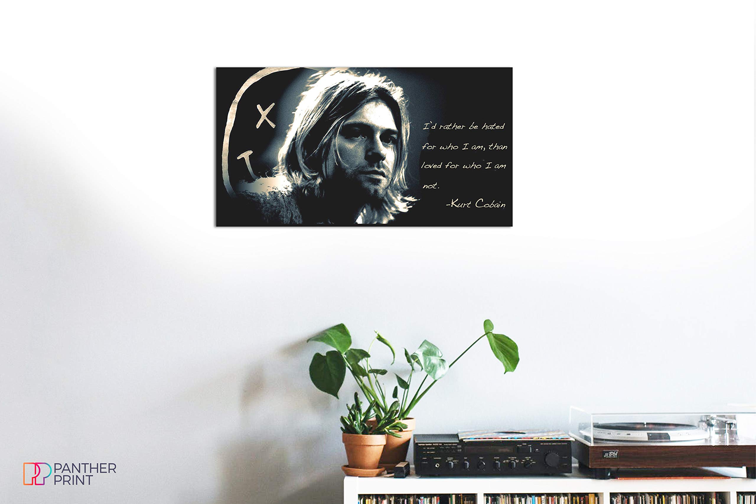 Kurt Cobain qoute Rather Be gehasst Leinwand Kunstdruck 76,2 x 40,6 cm Poster