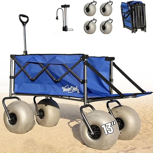 Beach Wagon with Big Wheels for Sand, 13'' Balloon Wheel,