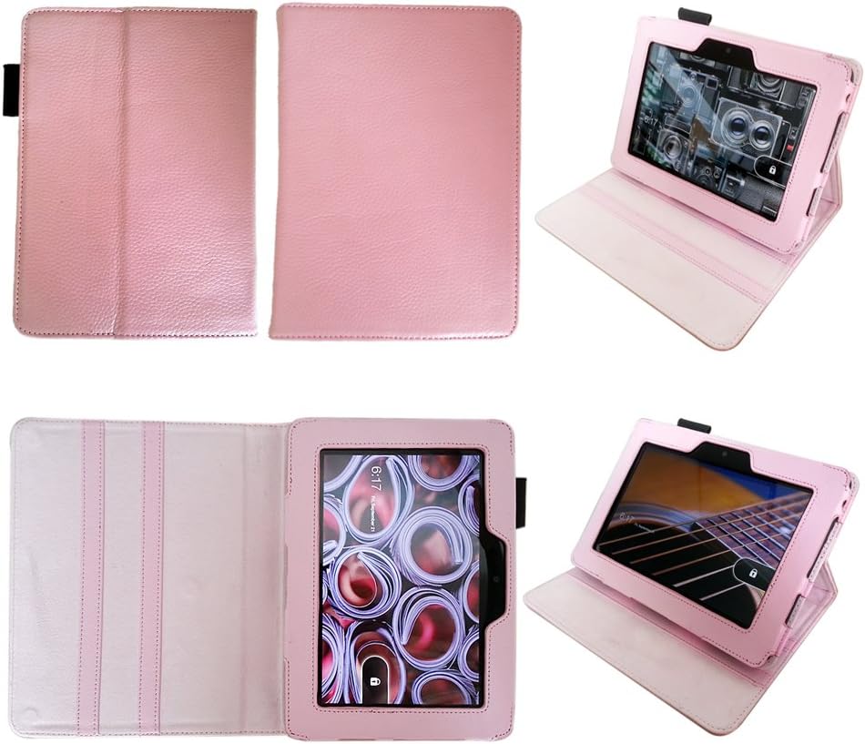 Bear Motion Premium Leather Case for Case for Amazon Kindle Fire / Kindle Fire HD 7 / Kindle Fire HD 8.9 Inch Tablets (Pink, Kindle Fire HD 7)